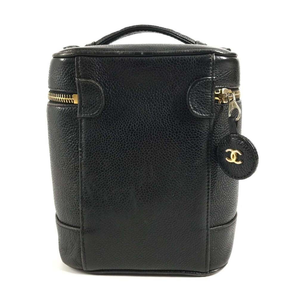 CHANEL Black Caviar Leather Logo Vanity Bag - Picture 2 of 16